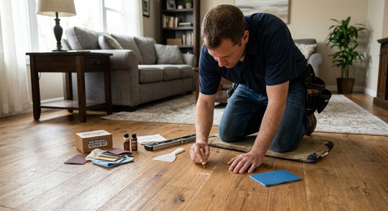 Our team working on Wood Floor Service projects in Renton, WA