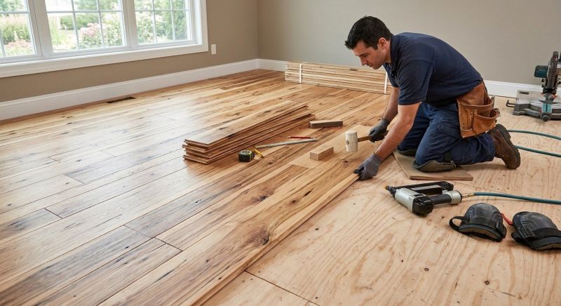 Hickory Floor Installation in Renton, WA