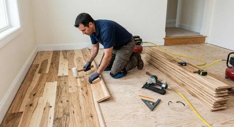 Hickory Floor Installation in Renton, WA