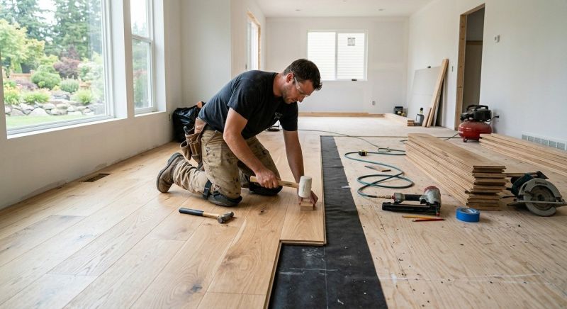 Hickory Floor Installation in Renton, WA
